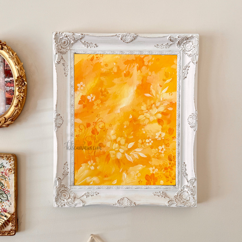 Ella's Orange Sherbet Florals Art Print – KT's Canvases