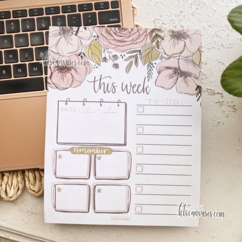 "This Week" Floral Notepad 100 sheets (7 x 9 in.)