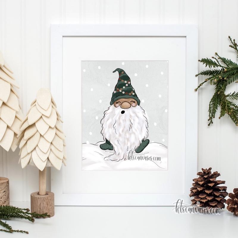 Bernard the Christmas Gnome Art Print