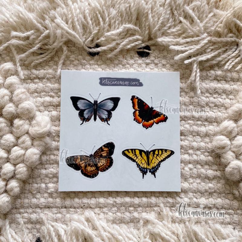 Garden Butterfly Set of 4 Mini Stickers (1 sheet)