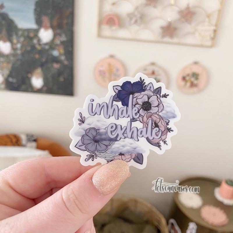 Mini Inhale Exhale Floral Sticker