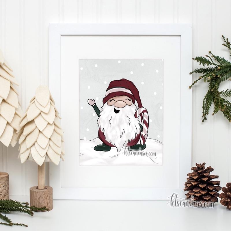 Jolly the Christmas Gnome Art Print