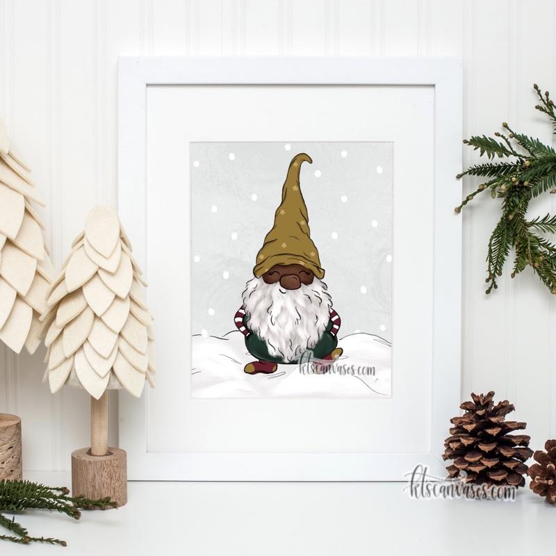 Jingles the Christmas Gnome Art Print