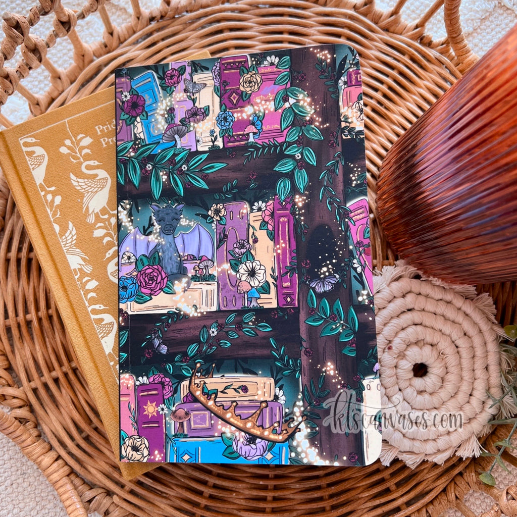 Fairy Tale Forest Bookshelf DOT GRID Softcover Notebook