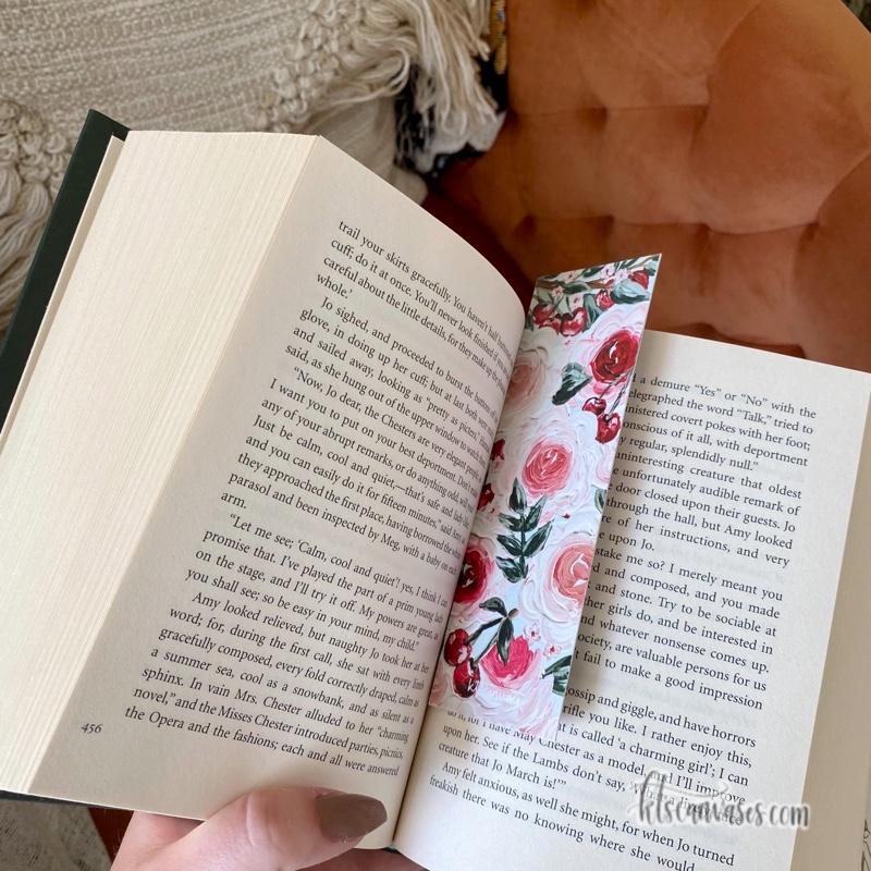 Cherries + Florals Double Sided Bookmark