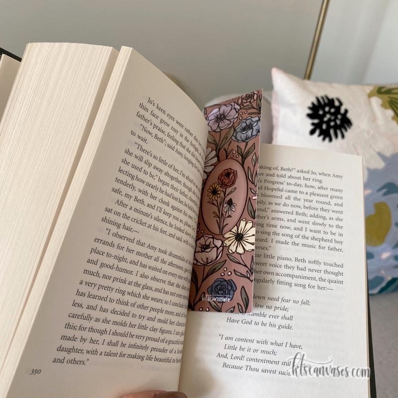 Detailed Book Florals Double Sided Bookmark