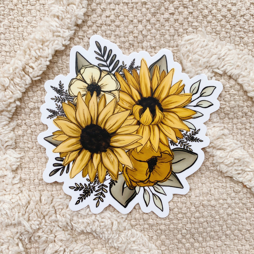 Sunflower Florals Sticker