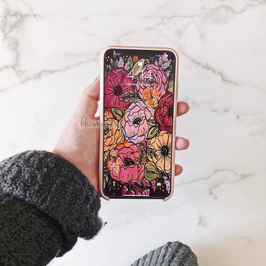 Vibrant Florals Phone Wallpaper (Digital Download)