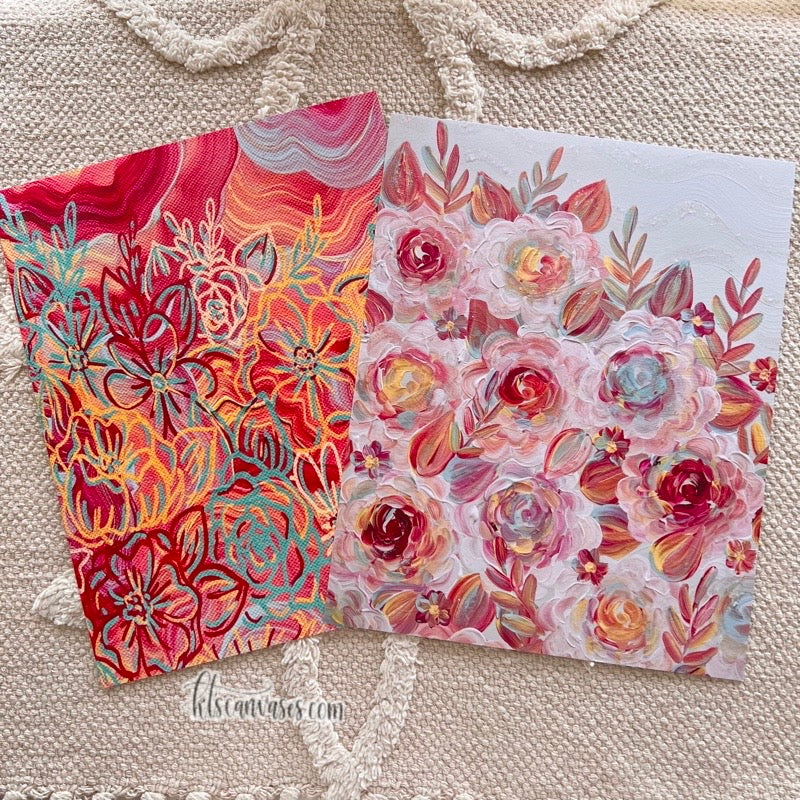 #3 Rainbow Sherbet Florals Art Print Bundle Set of 2