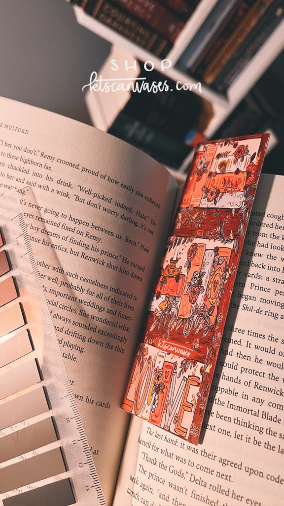 Love Story Bookshelf Double Sided Bookmark