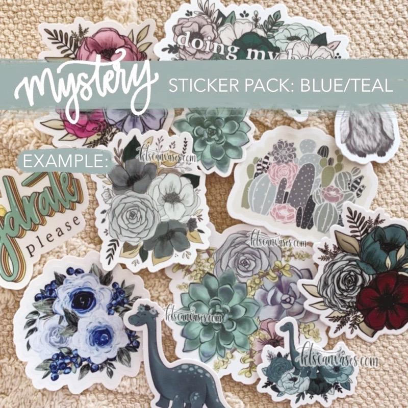 Mystery Sticker Pack: Blue/Teal Stickers (30% off discount included)