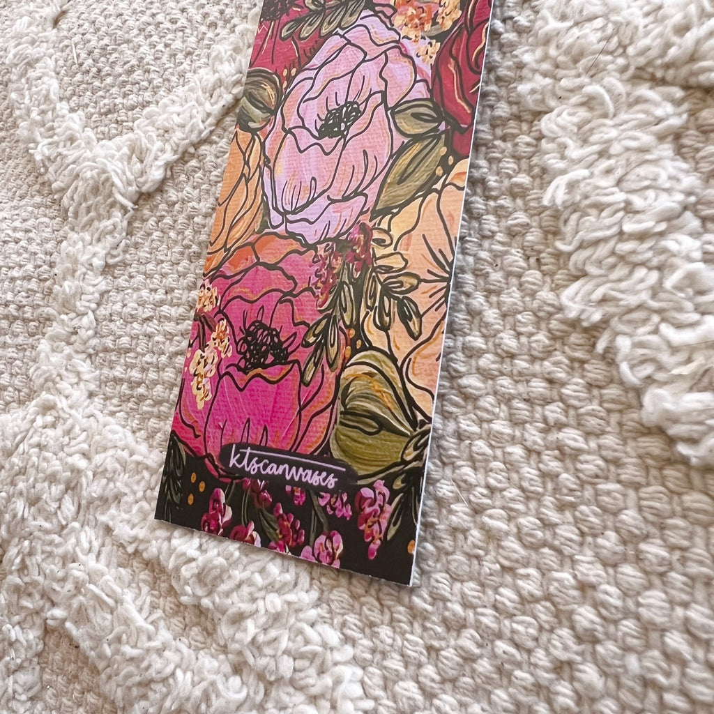 Vibrant Florals Double Sided Bookmark