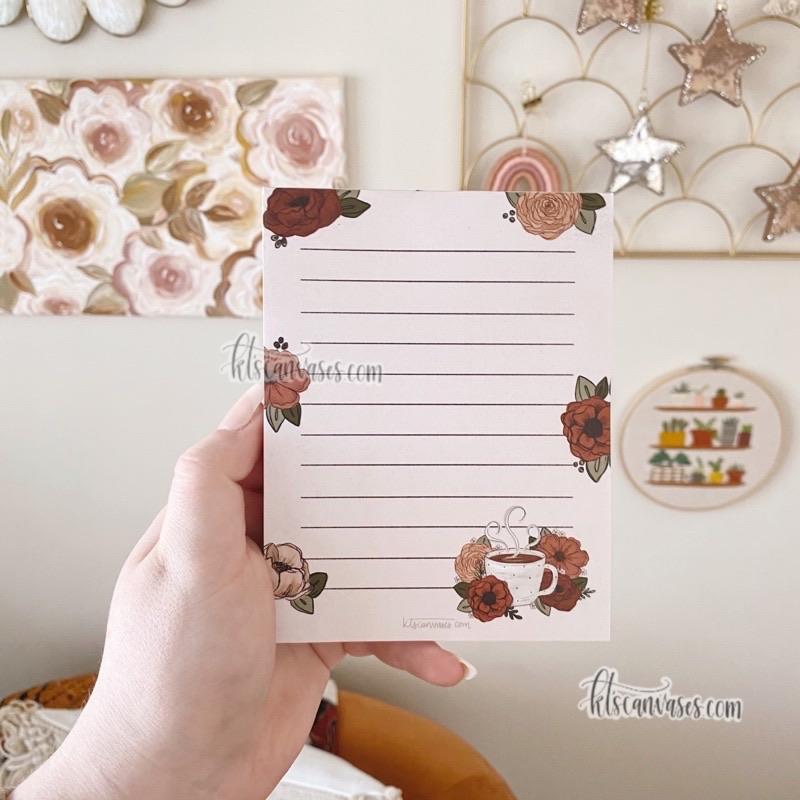 Coffee Florals Notepad 100 sheets (4.25 x 5.5 in.)