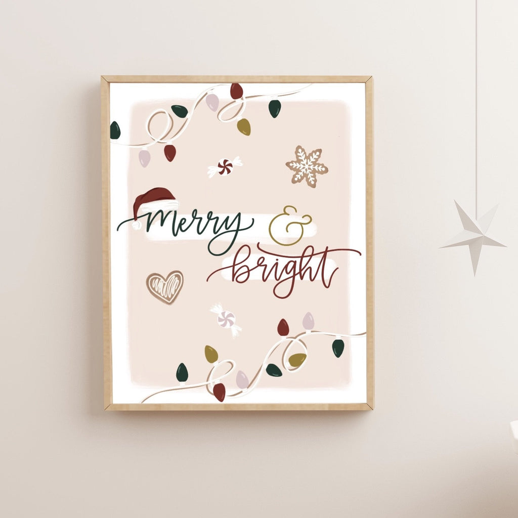 Merry & Bright Lights Art Print