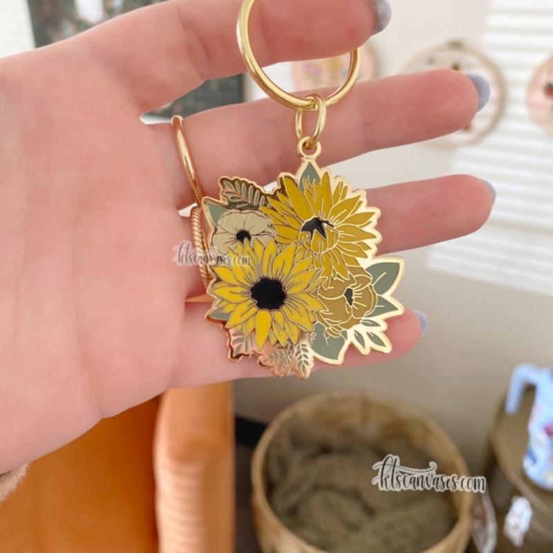 Sunflower Hard Enamel Keychain