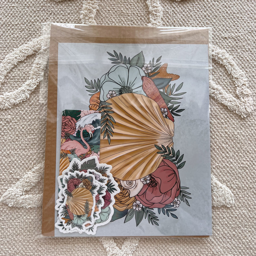 #10 Sea Shell Florals Art Print Bundle Set of 6