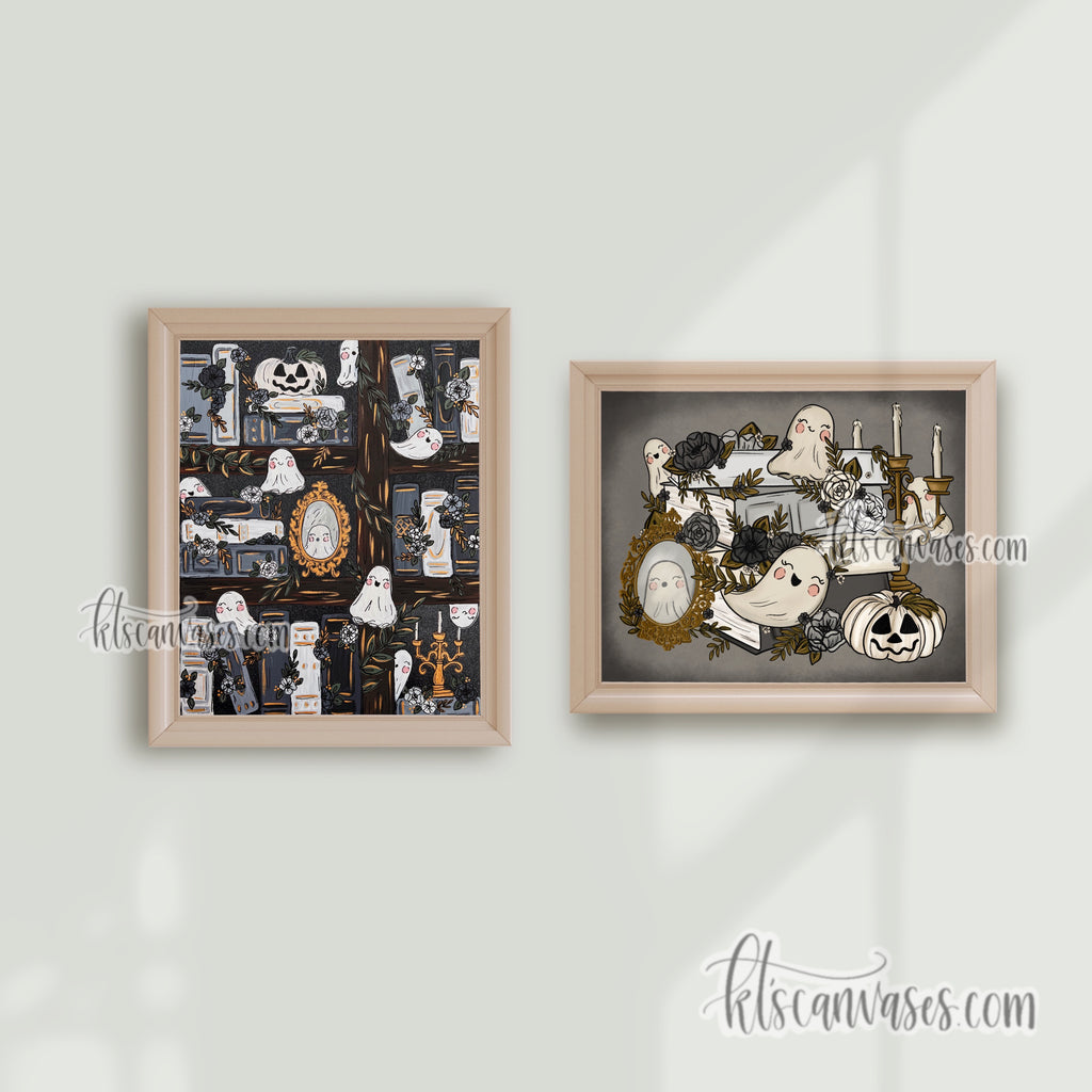 Haunted Library Set of 2 Art Prints
