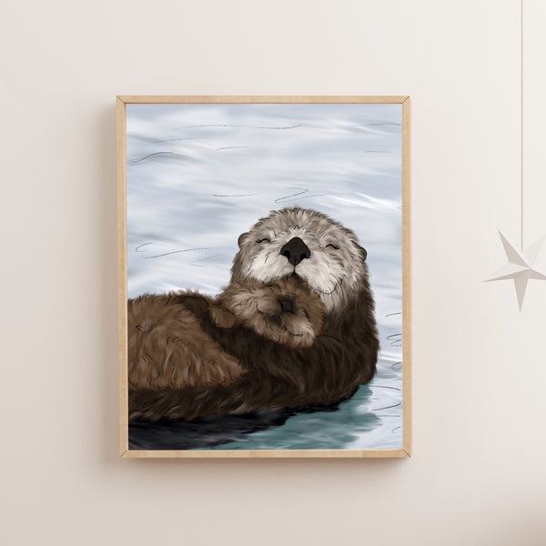 Sea Otter Family Art Print – Kt's Canvases