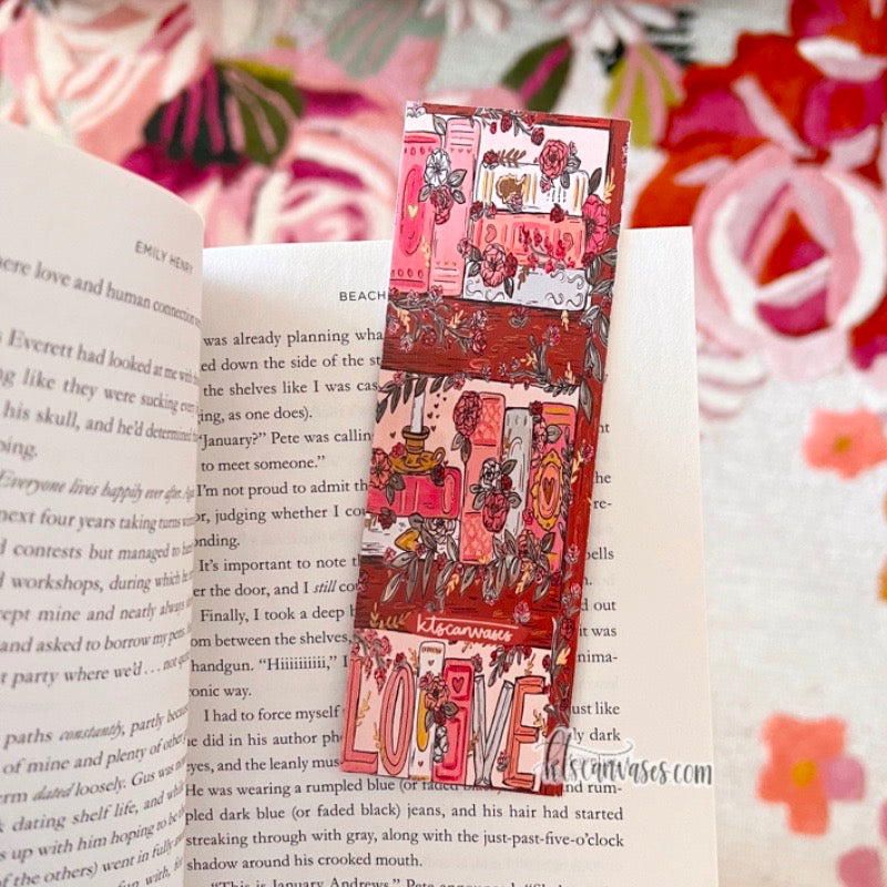 Love Story Bookshelf Double Sided Bookmark