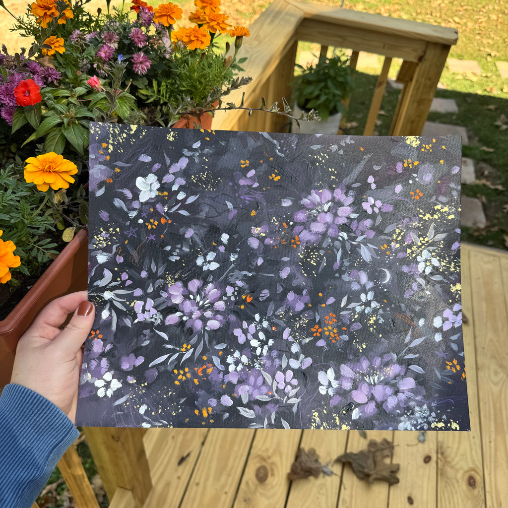 Original Ella’s Spooky Abstract Garden Art Paper