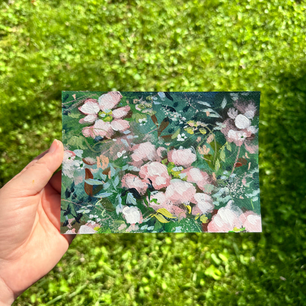 Original Soft Pink Florals Art Paper No. 3