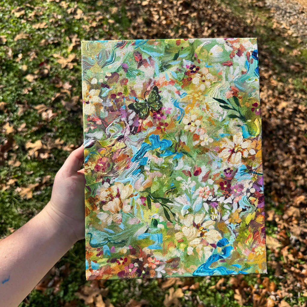 Butterfly Garden Original Painted Canvas #7