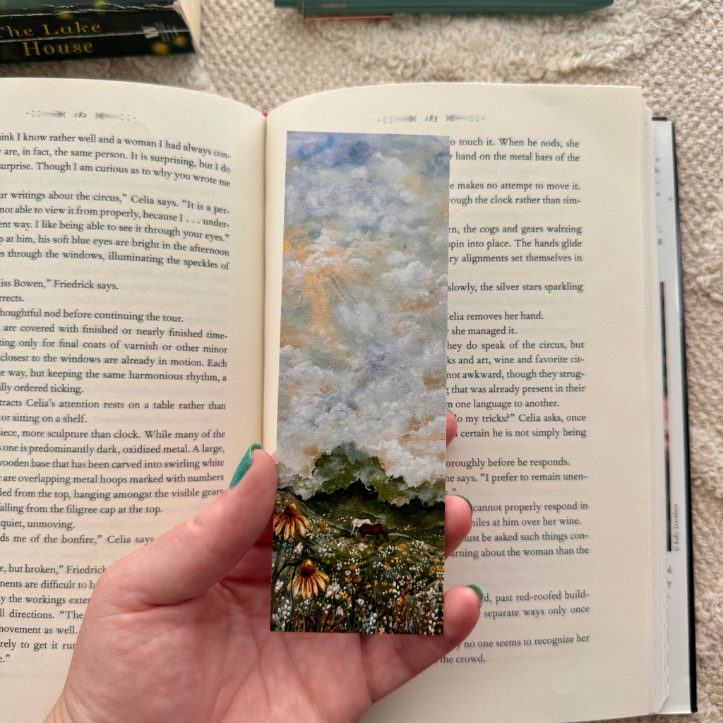 Floral Countryside at Dawn Double Sided Bookmark