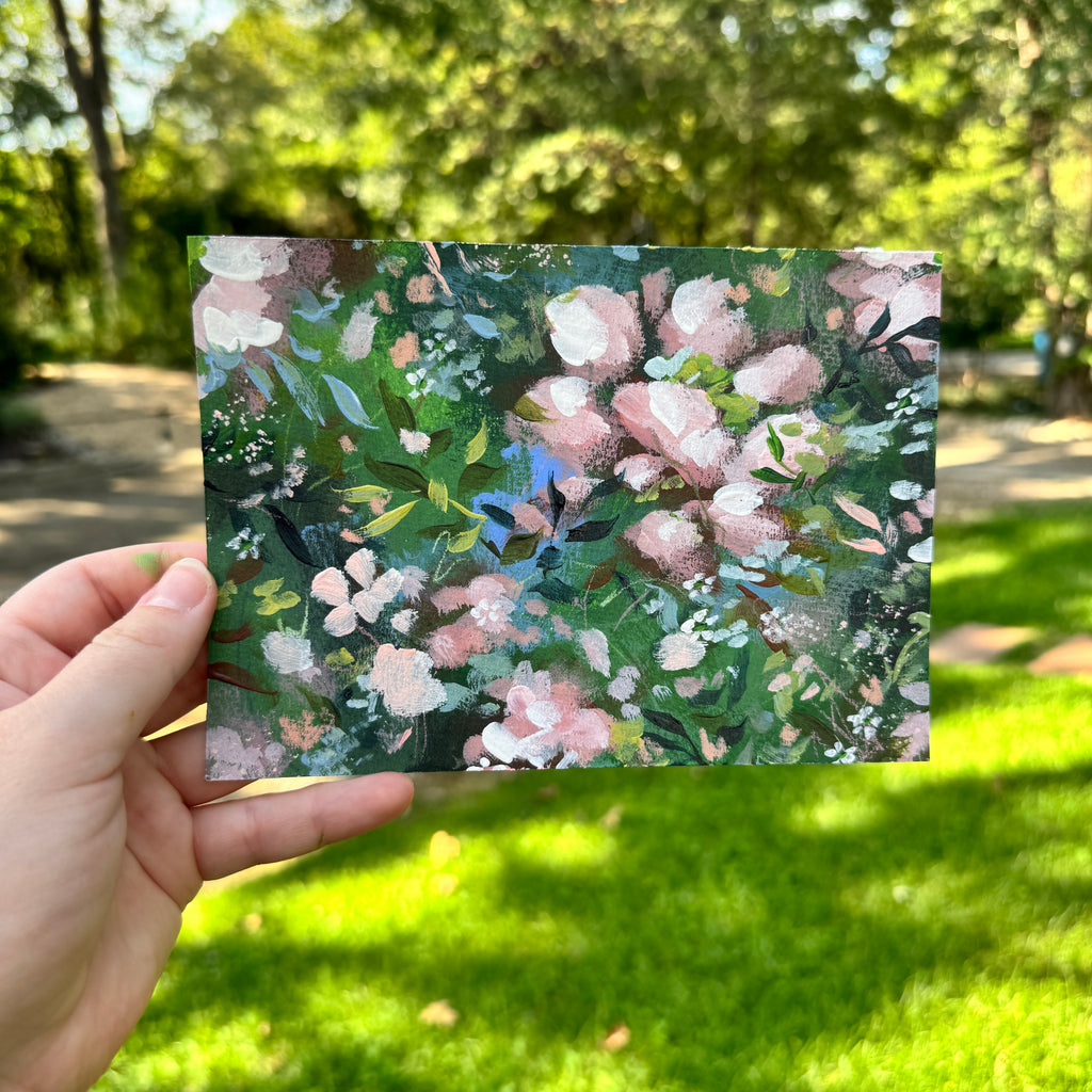 Original Soft Pink Florals Art Paper No. 4