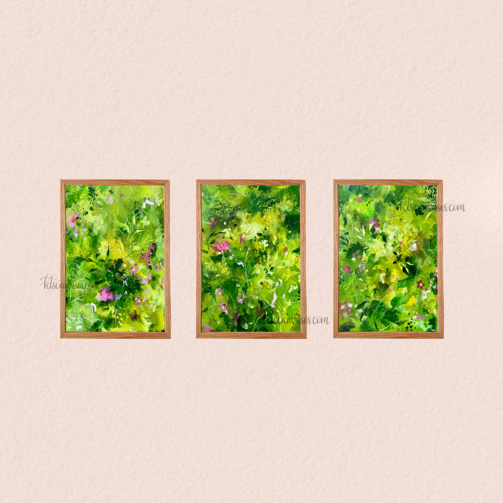 Ella’s Abstract Overgrown Garden Art Print Set