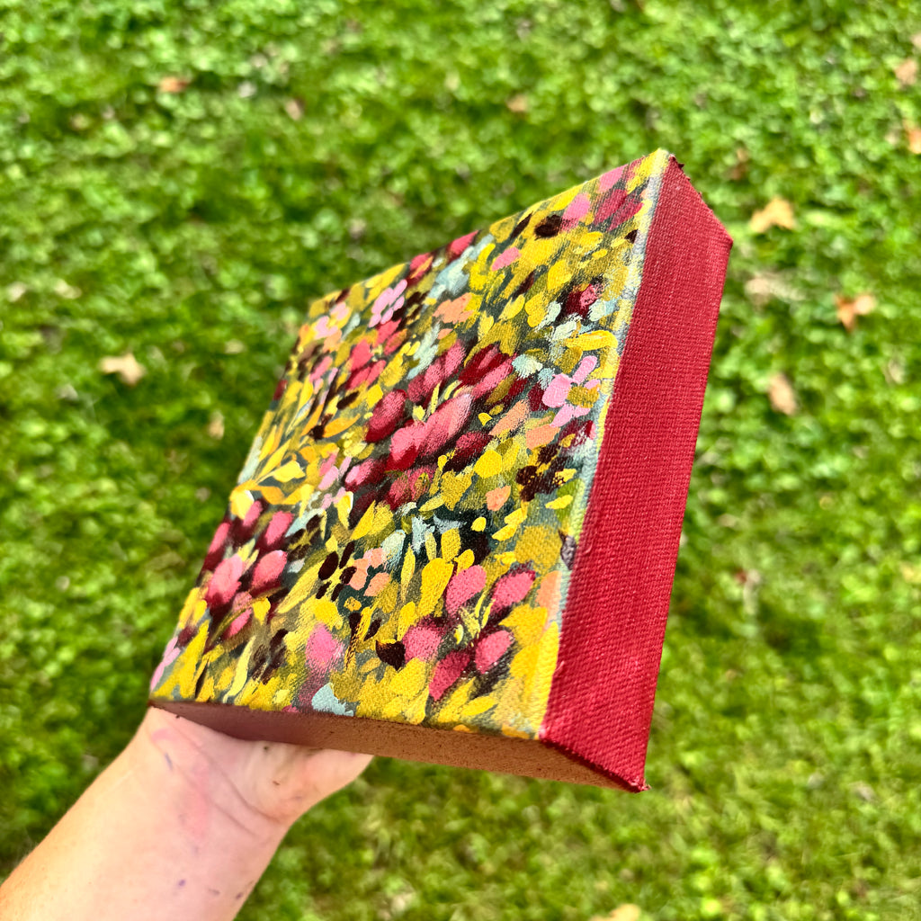 Maroon Florals Original Painted Canvas #5