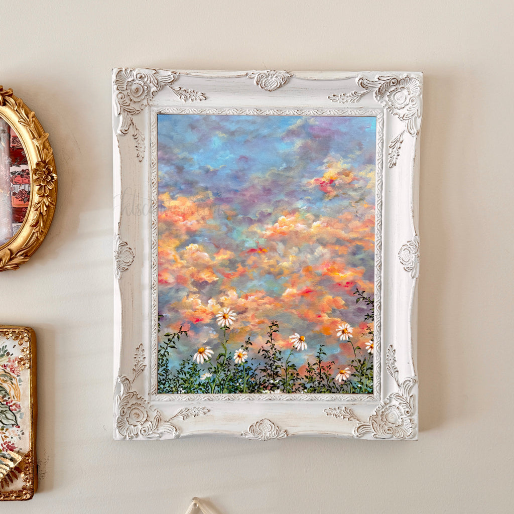 Daisies over Opal Skies Art Print