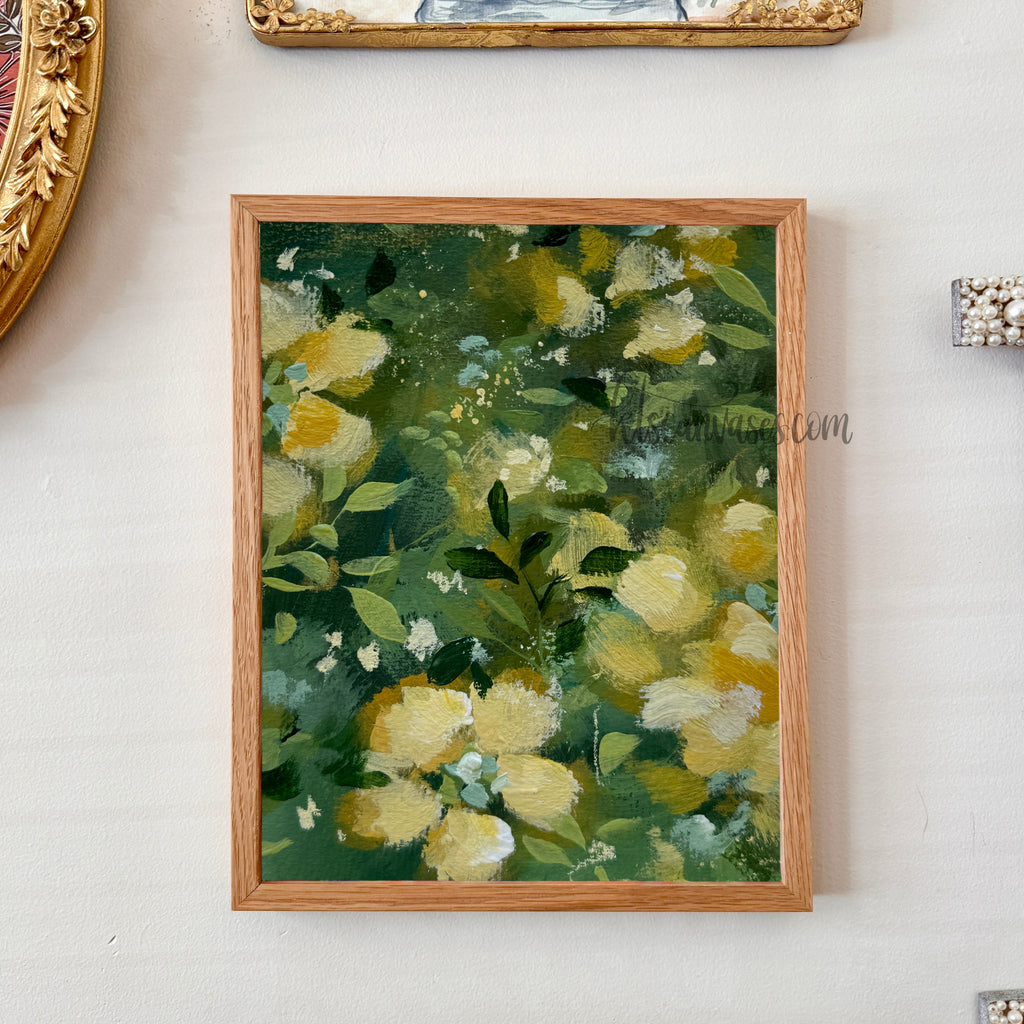 Ella’s Yellow Abstract Garden Art Print Set