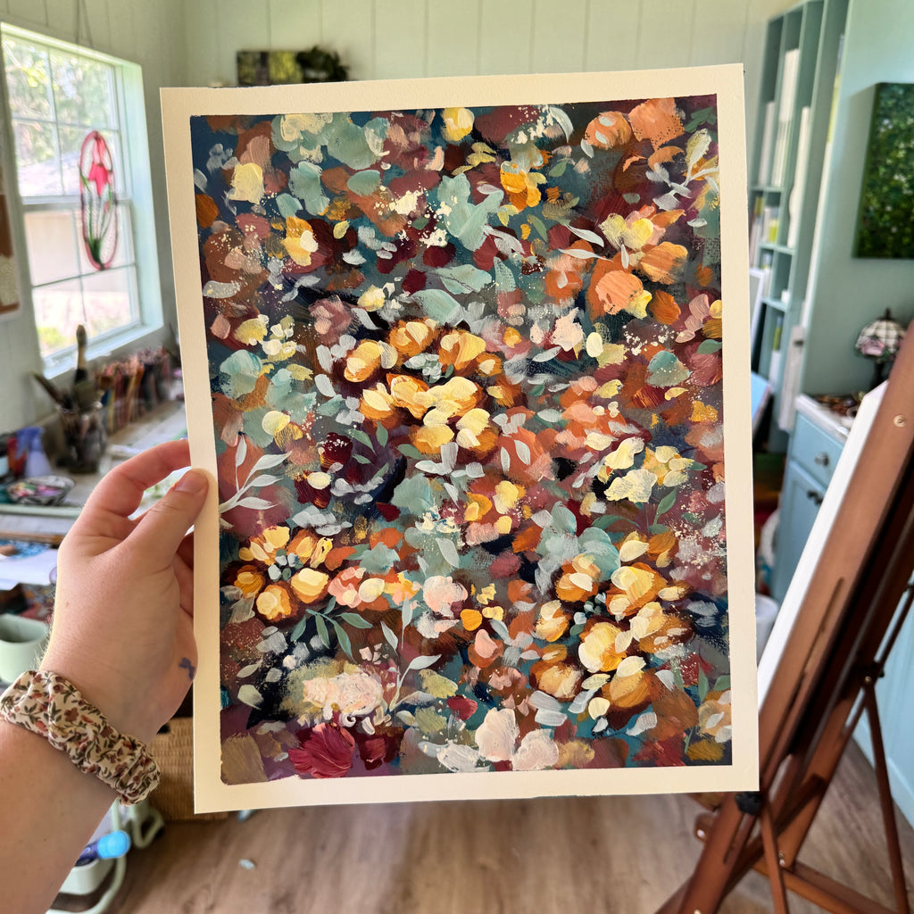 Original Ella’s Sunset Abstract Garden Art Paper No. 1