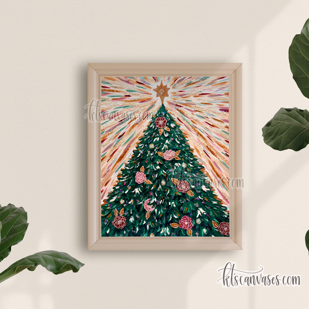 Jolly Christmas Tree Art Print