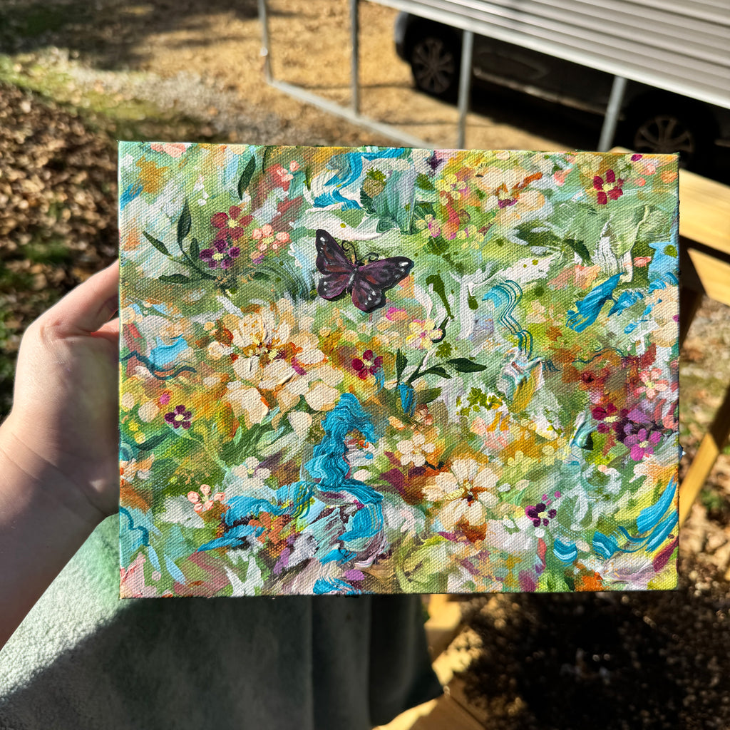 Butterfly Garden Original Painted Canvas #4