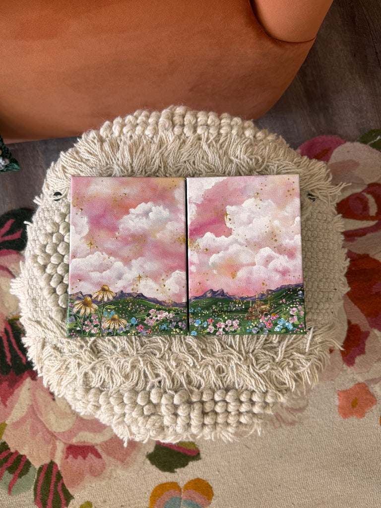 Floral Set of 2 Original Painted Canvases