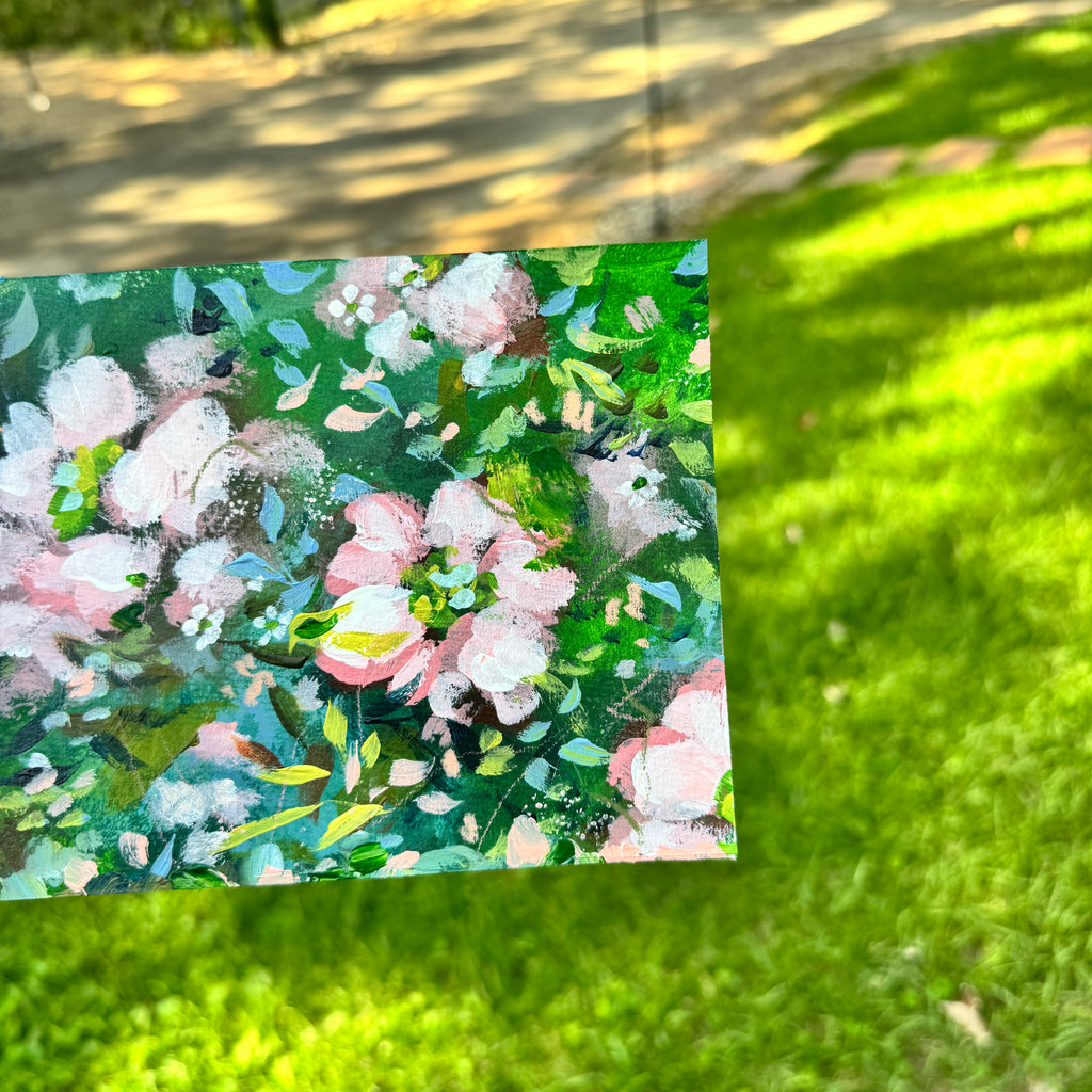Original Soft Pink Florals Art Paper No. 1