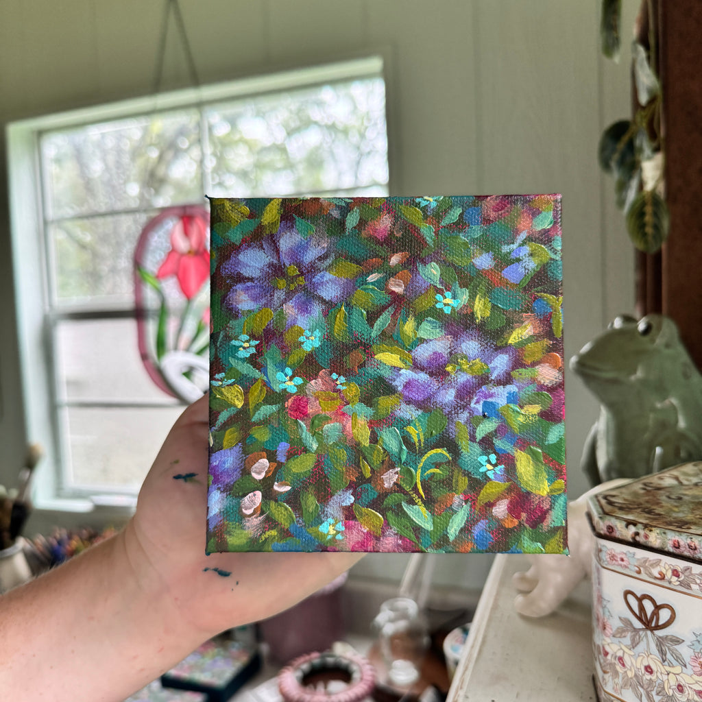 Colorful Florals Original Painted Canvas #6