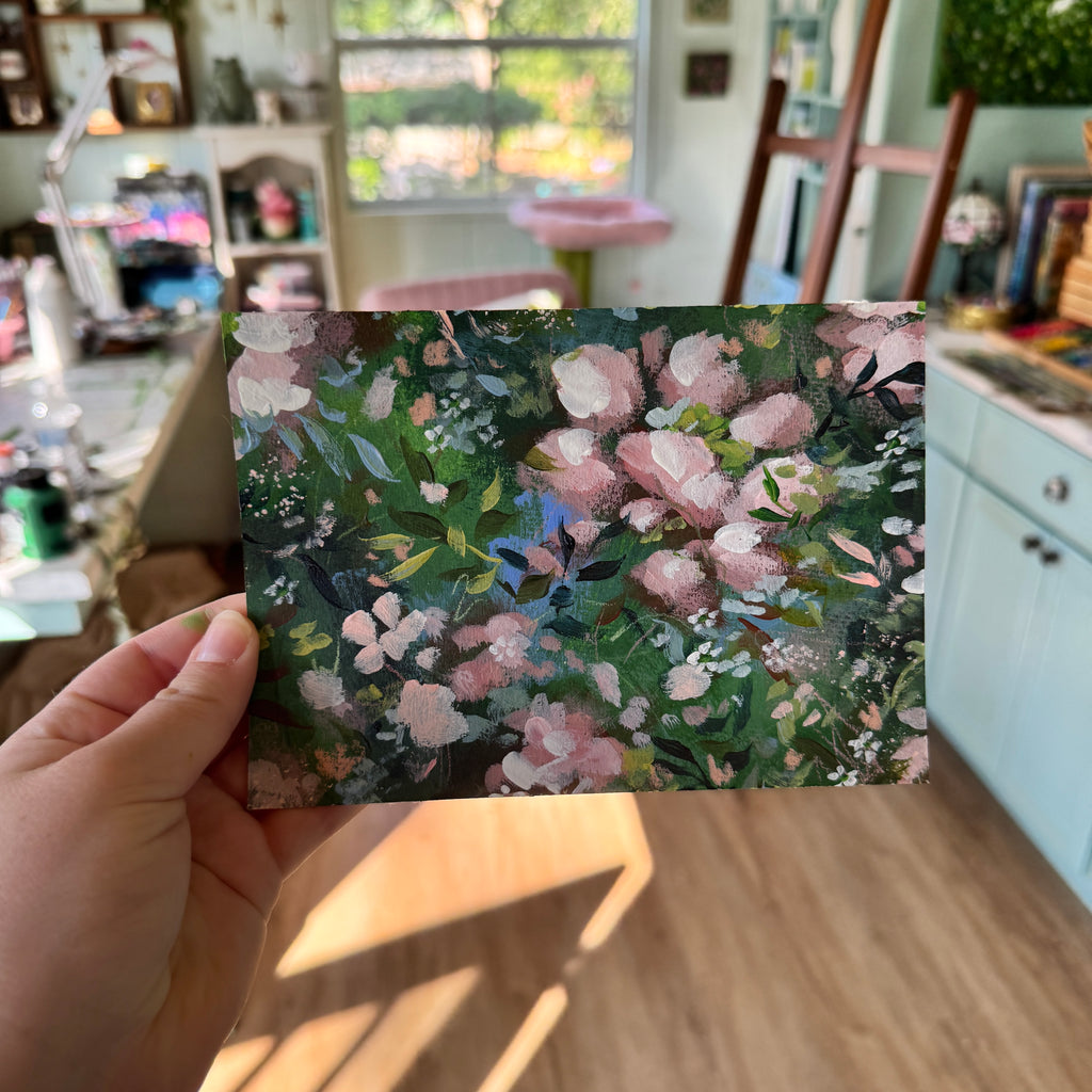 Original Soft Pink Florals Art Paper No. 4