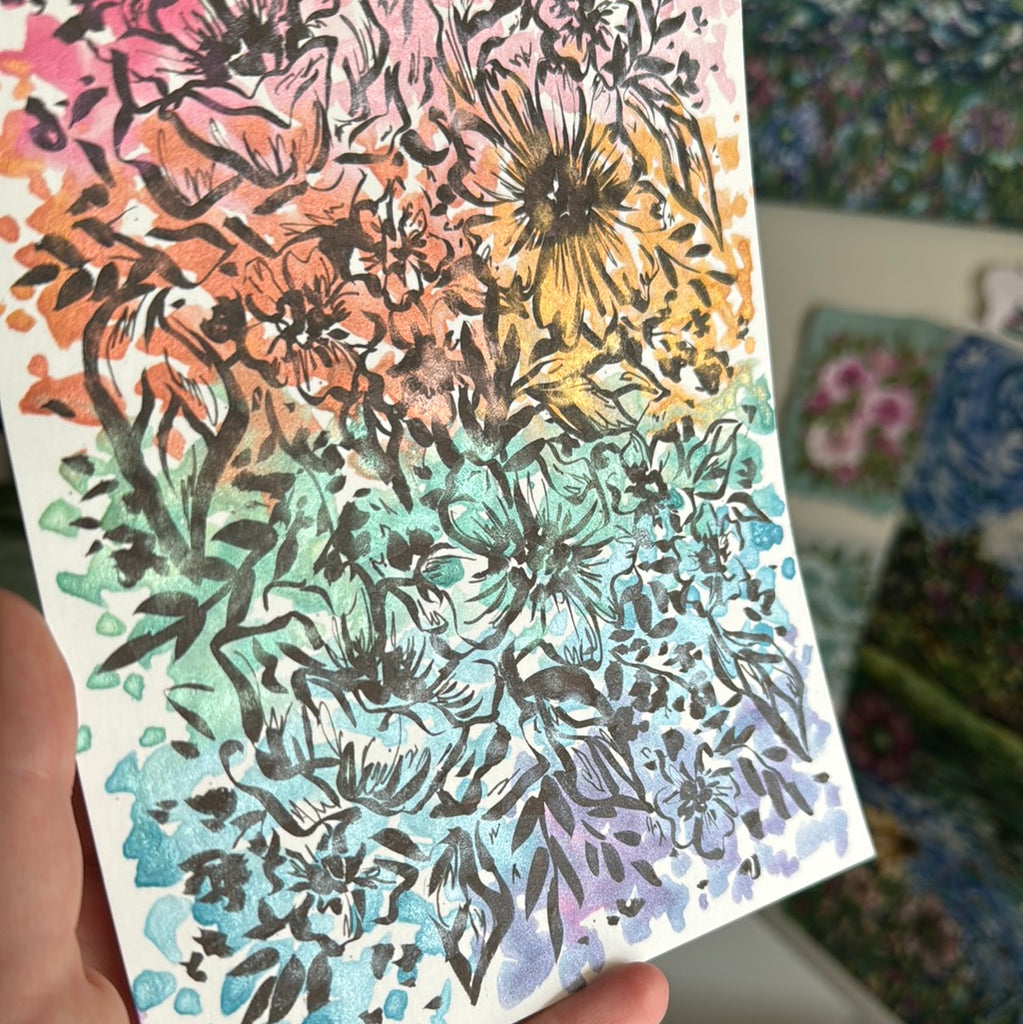 Floral Original Painted Drawing Paper #1