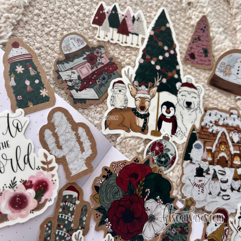 Christmas Floral Sticker Pack (20 stickers included)