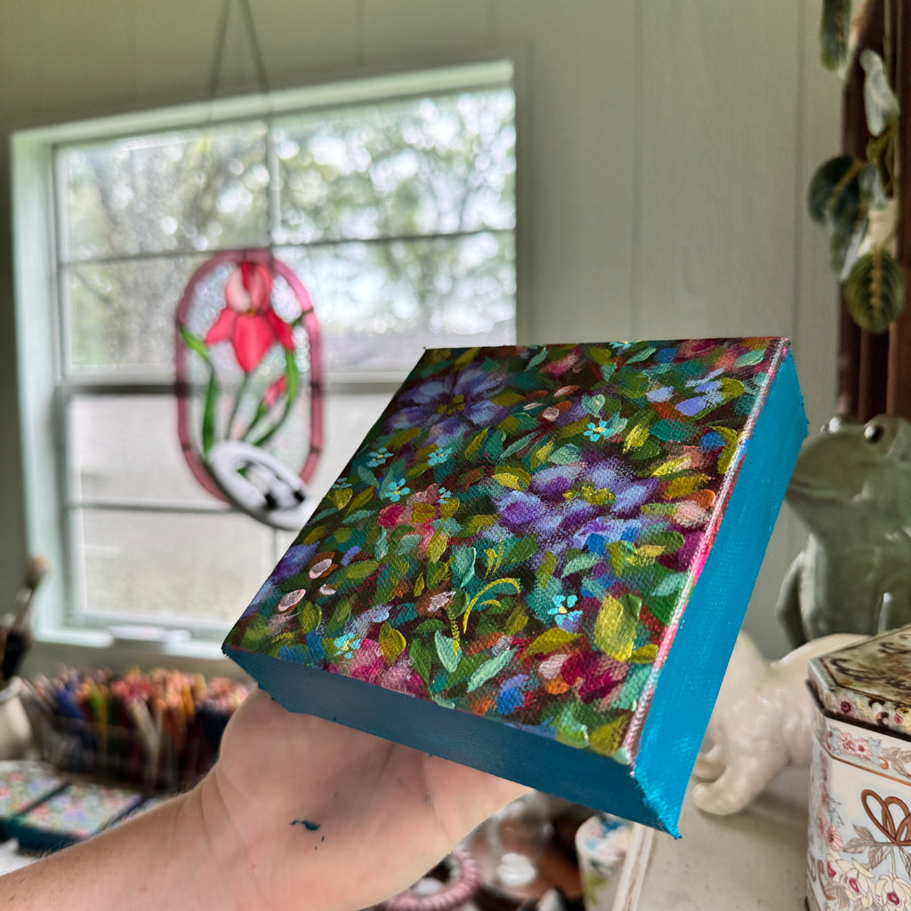 Colorful Florals Original Painted Canvas #6
