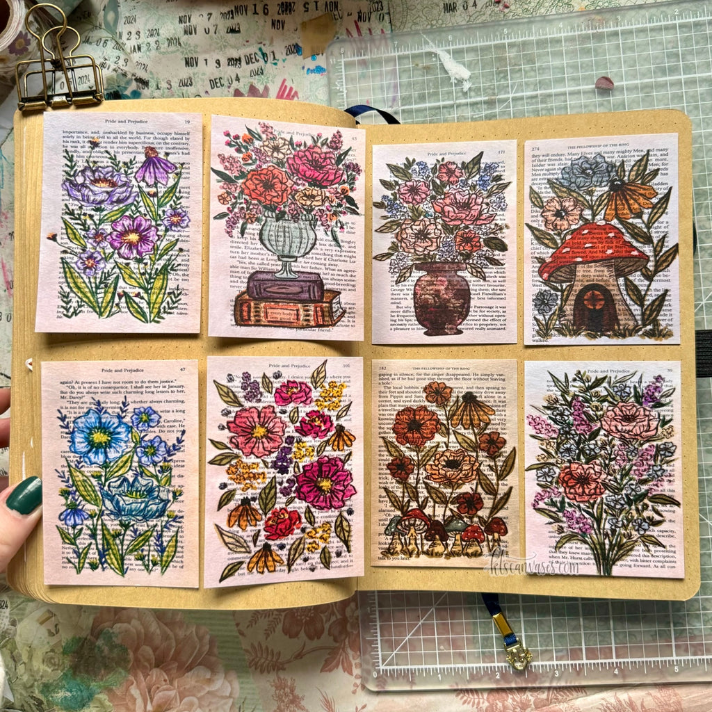 Bookish Floral Page Paper Pack (8 mini prints included)