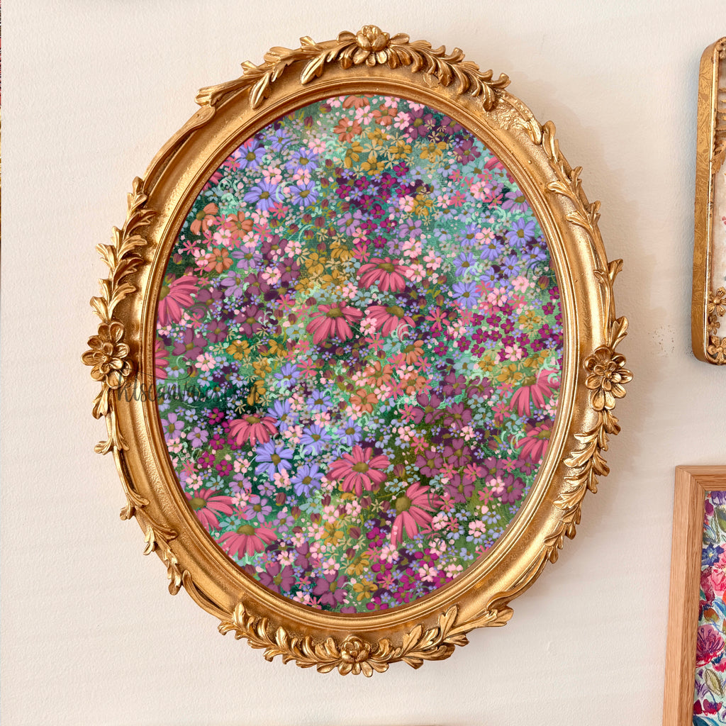 Ella in the Floral Blob Field No. 3 Art Print