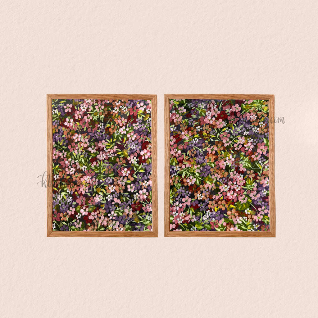 Ella’s Moody Abstract Garden Set of 2 Art Prints