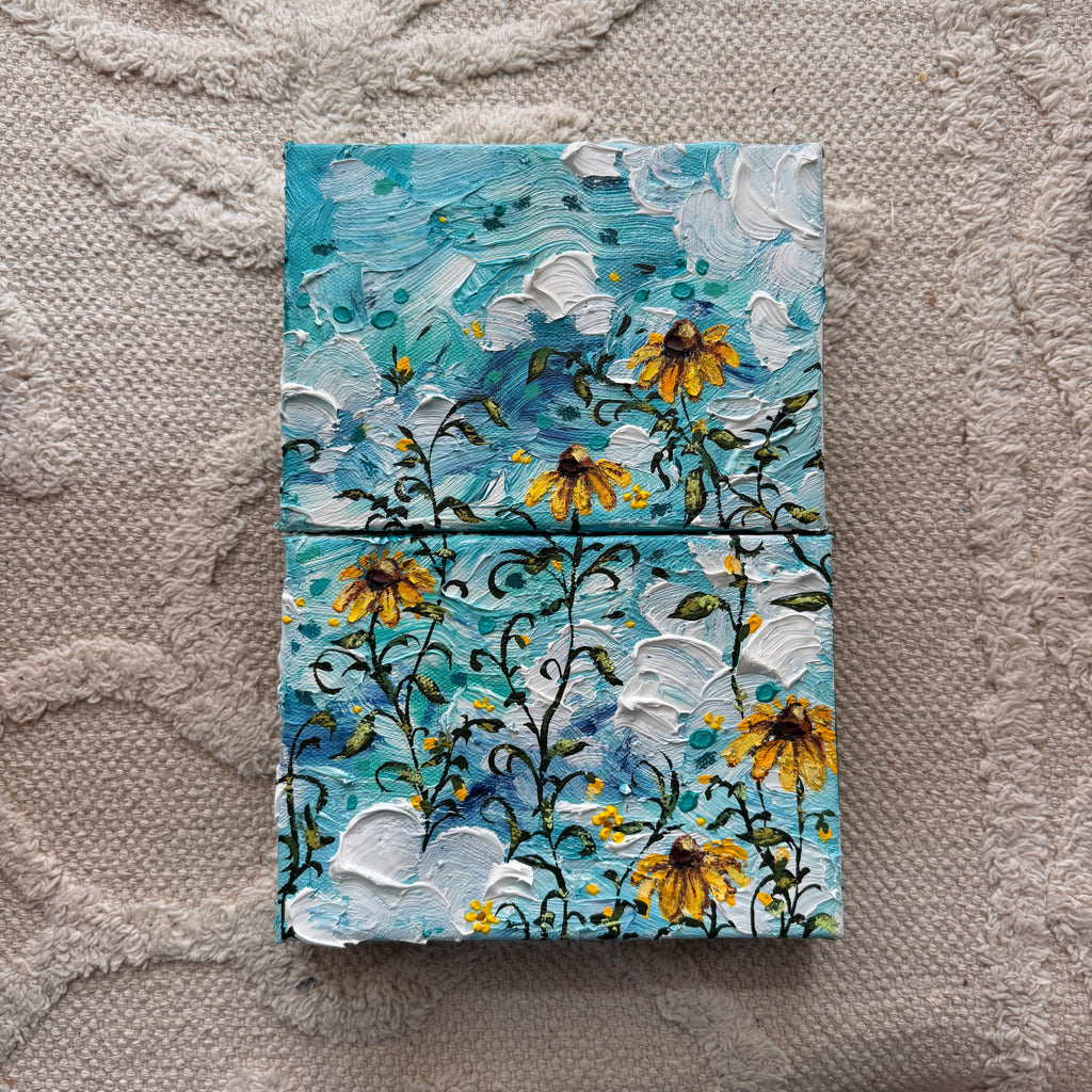 Floral Set of 2 Original Painted Canvases B