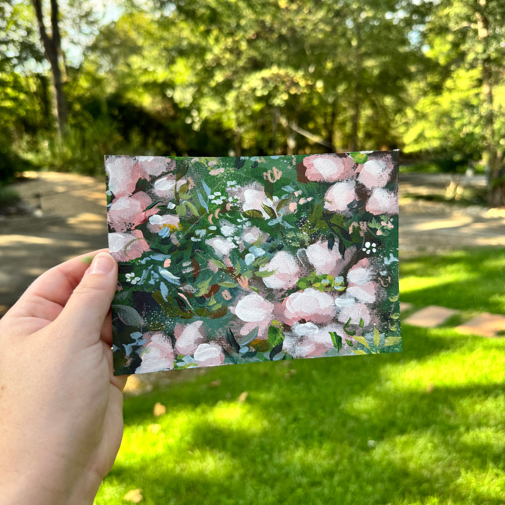 Original Soft Pink Florals Art Paper No. 6