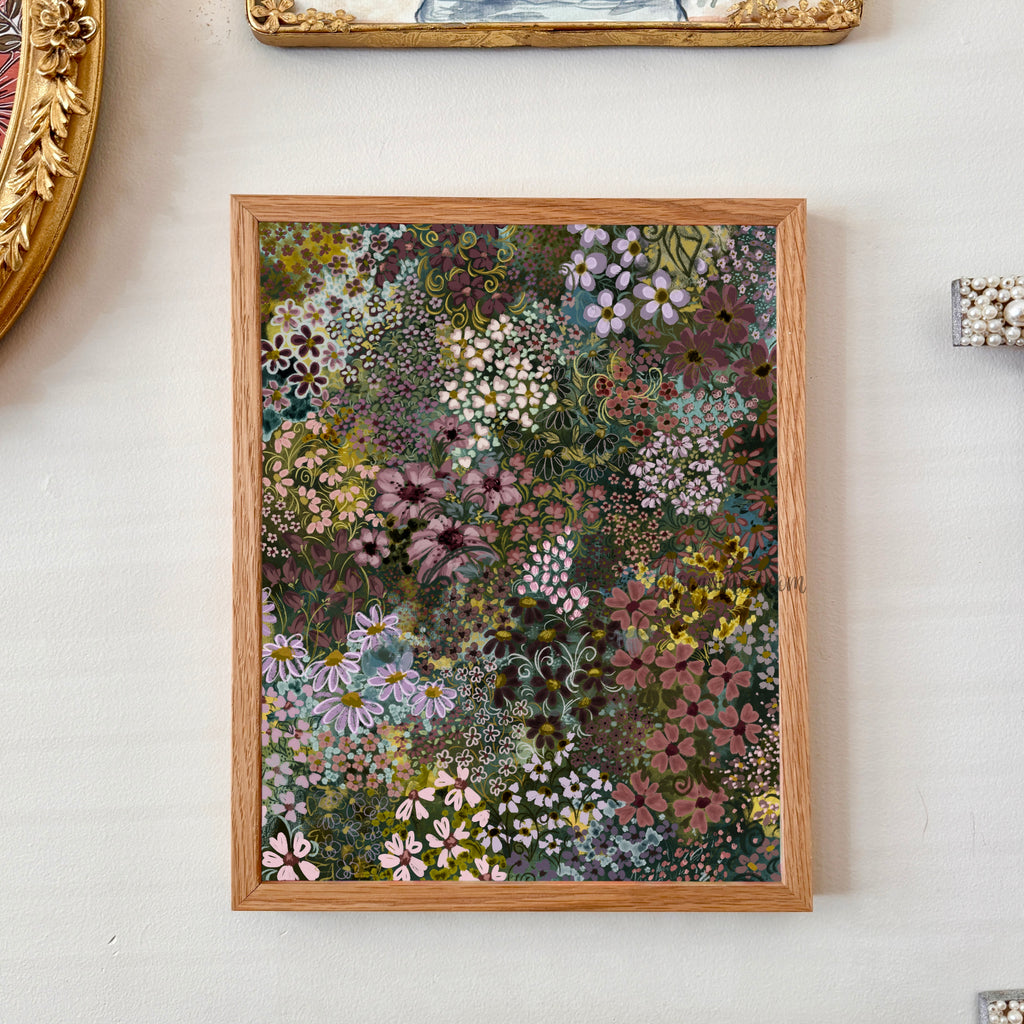 Ella in the Floral Blob Field No. 1 Art Print