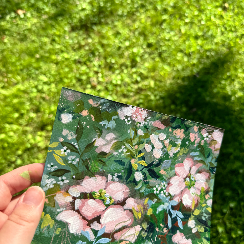 Original Soft Pink Florals Art Paper No. 7