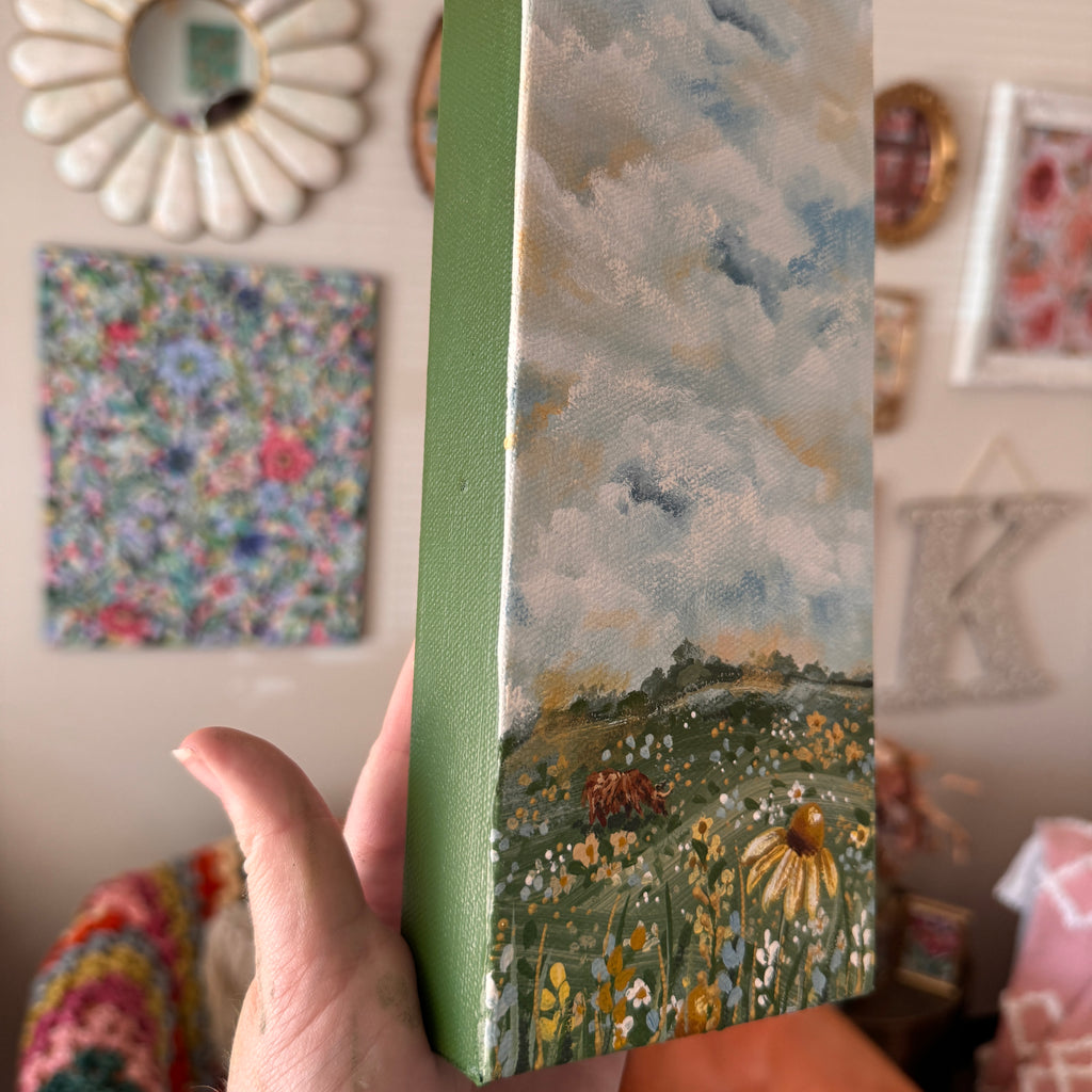 Floral Countryside Set of 3 Original Painted Canvas